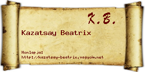 Kazatsay Beatrix névjegykártya