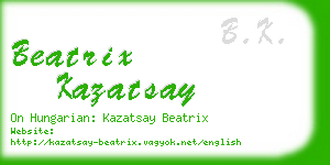 beatrix kazatsay business card